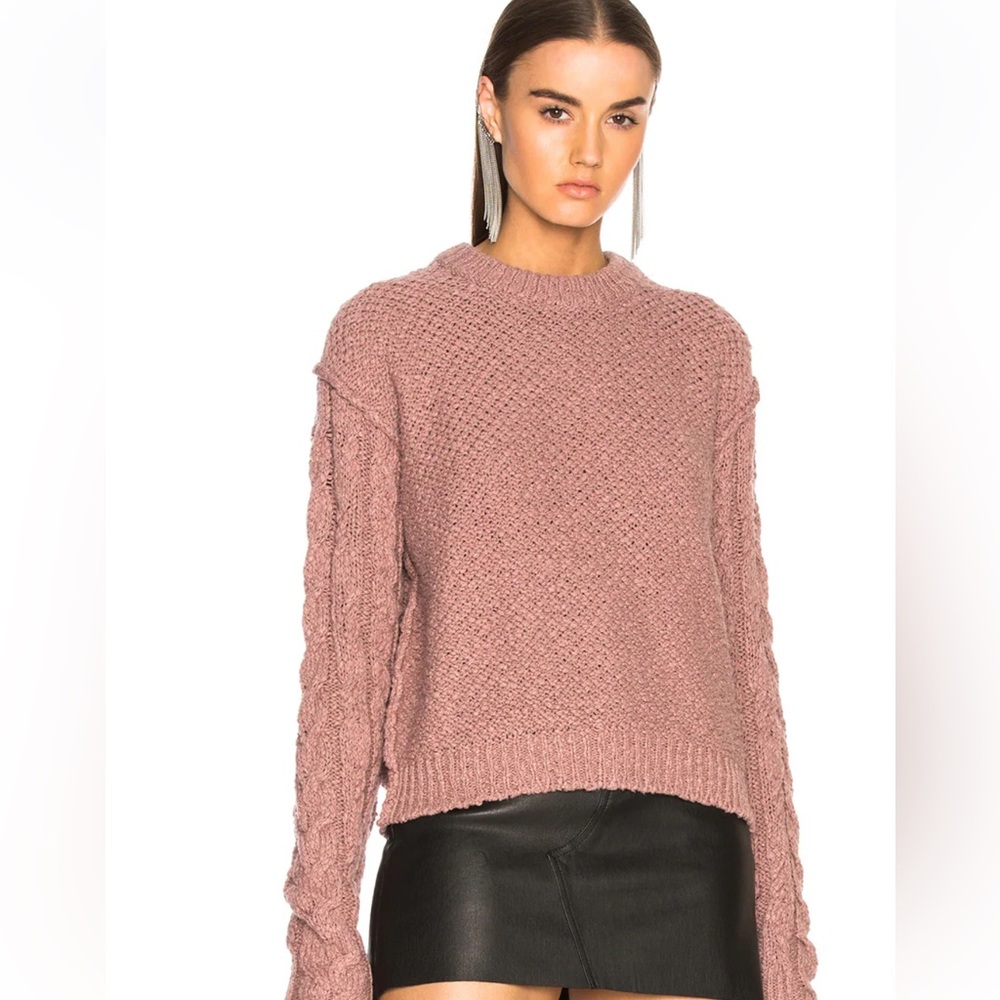 Acne Studios Hila Dusty Pink Cable Knit Sweater
